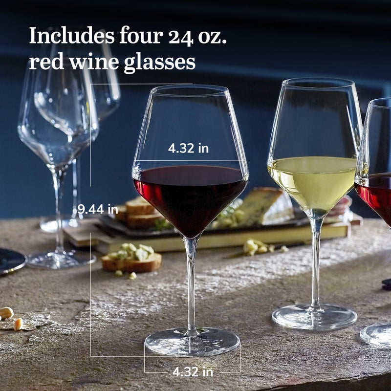 Libbey Signature Red Wine Glasses Set of 4, Seamless 24 Oz Wine Glasses for Cabernet, Merlot, and More, Stemmed Wine Glasses for All Occasions - Image 3